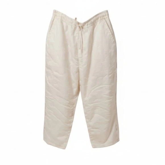 Cubavera Women's Winter White Drawstring Linen Slacks - Picture 3 of 4